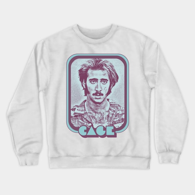 Nicolas Cage / Retro Style Fan Art Design Crewneck Sweatshirt by DankFutura